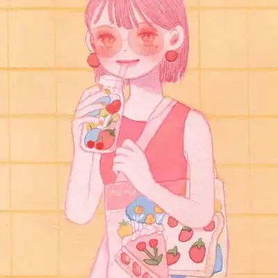 女生插画手绘头像,仙气十足的小妹子
