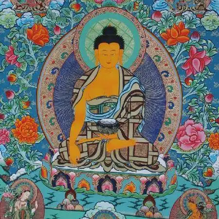 热贡唐卡艺术释迦牟尼5070cm七佛
