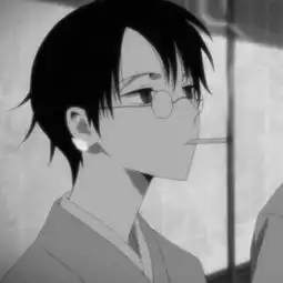 冷酷帅气黑白动漫男生头像
