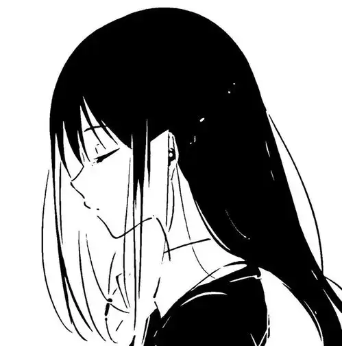 超奈斯的黑白动漫女生头像
