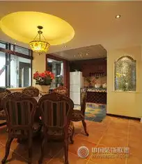 海阔天空美式风格实景过道装修效果图
