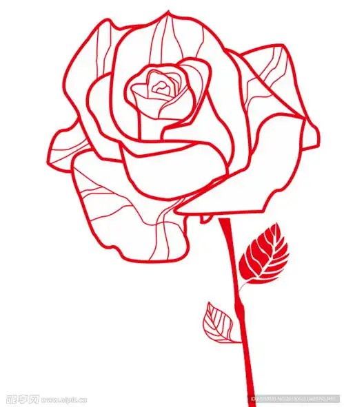 手绘玫瑰矢量设计图
