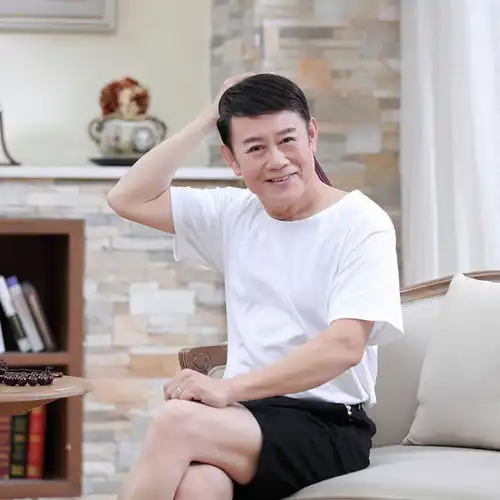 洋湖轩榭中老年夏季短袖男士纯棉汗衫白t恤爸爸装圆领纯色宽松舒适老头衫a
