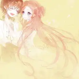 求一张卡通的壁纸,卡通中最少有一个男的,最多一男一女,最好带点小浪漫
