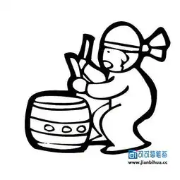 打鼓的人物简笔画可可简笔画
