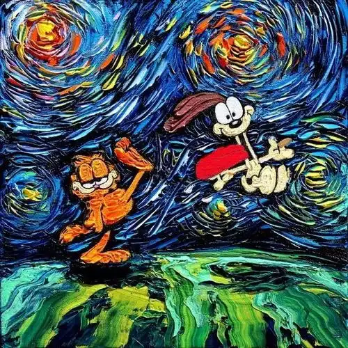 用流行的文化元素来诠释梵高的绘画风
