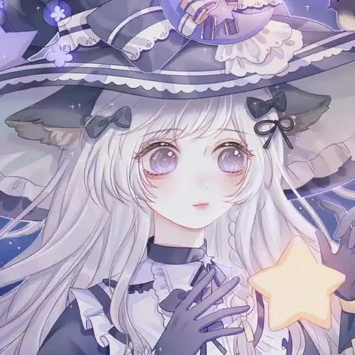 仙气紫色系动漫闺蜜头像
