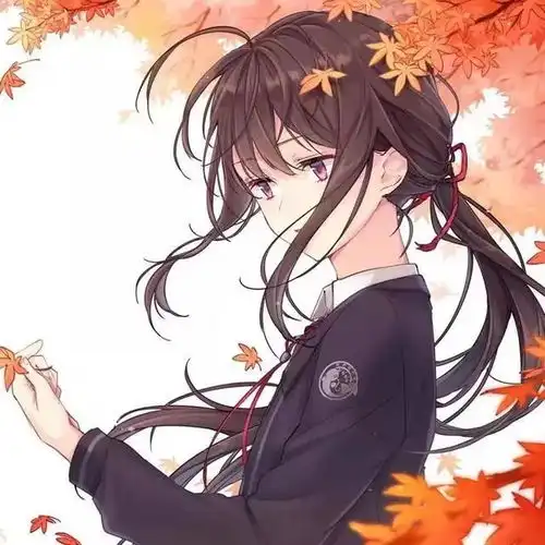 未来很迷茫,但我们要坚强枫叶系的动漫女生头像
