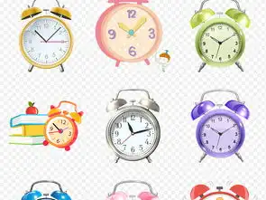 手绘欧式卡通闹钟时间海报素材背景图片png
