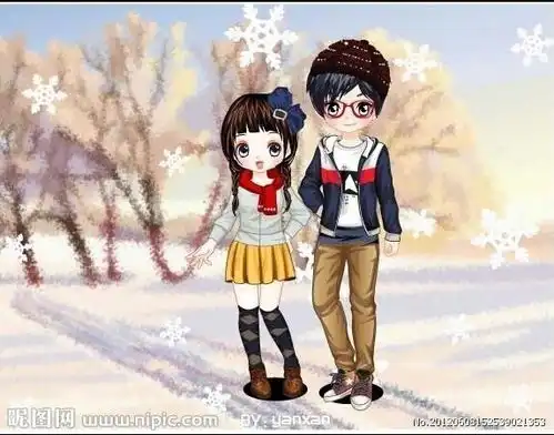 求好心潮人提供类似于这种白色背景单独情侣卡通人物的图片在线等更多这种图片
