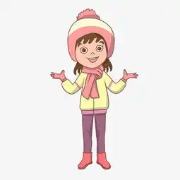 手绘冬季小女孩人物插画图片素材其他格式下载动漫人物大全
