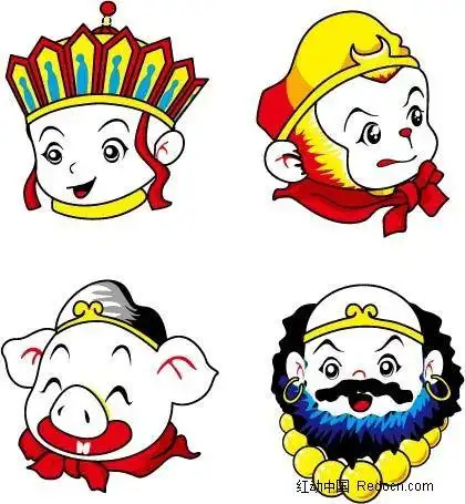 唐僧师徒四人的简单动画人物画法
