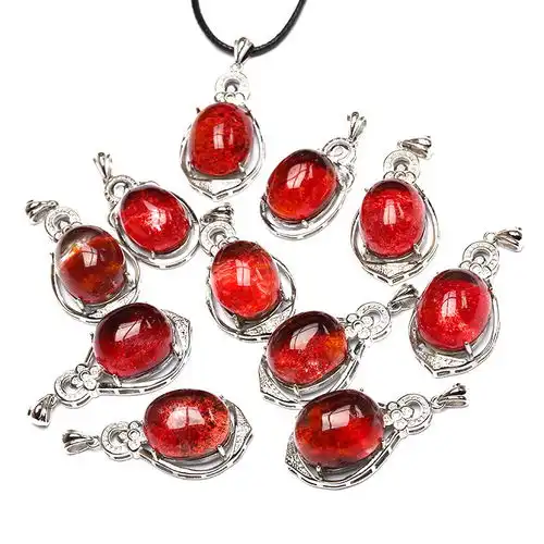 天然绿幽灵水晶吊坠四季幽灵红幽灵黄幽灵男女情侣转运招财项坠
