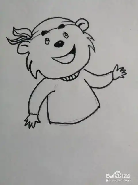 彩色简笔画小熊的画法
