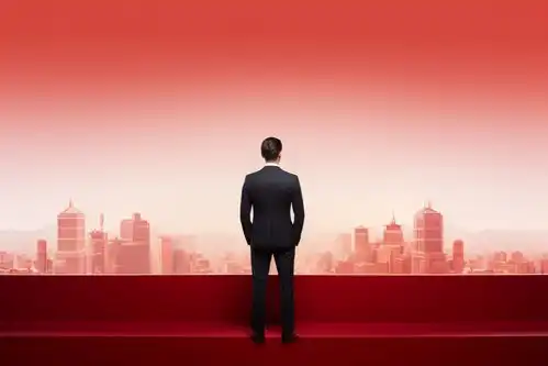 唯美背影新年红色空间企业人物摄影图摄影图
