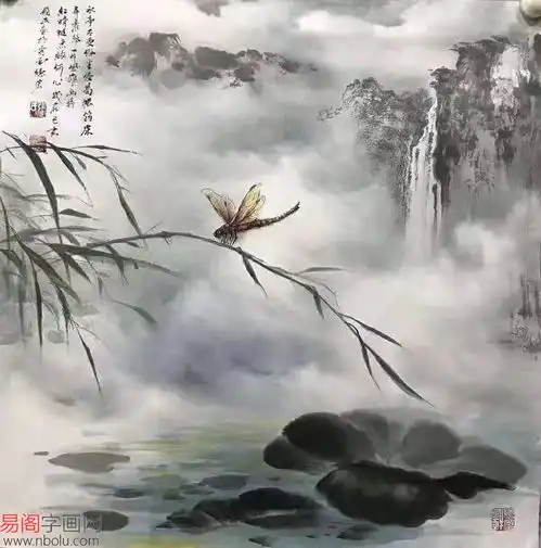 张国民彩墨山水画绘笔墨之形,举景行之意
