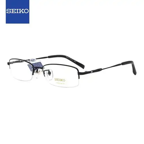 原价619现价391seiko精工眼镜框男款半框钛材质基础系列眼镜架近视配镜光学镜架h0106111252mm黑色
