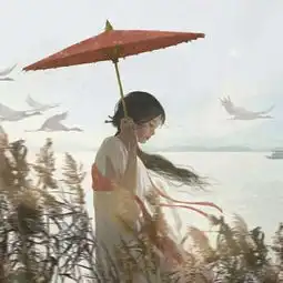 动漫头像女生古风红衣
