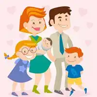 卡通全家福五口人图片幸福一家五口人卡通头像

