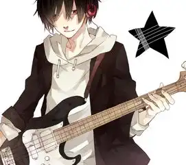 黑头发戴耳机的动漫人物
