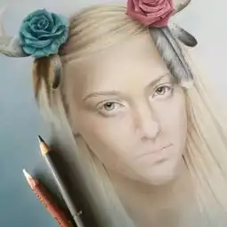 彩铅,又是彩铅竟画出如此高冷的美女
