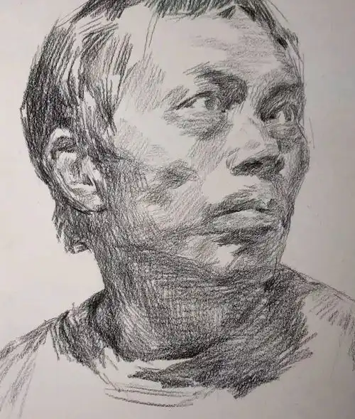 传奇绘画课堂回顾第二六二集朱传奇教你画男老年素描头像以及表现黑白灰的对比与张力
