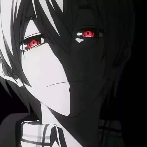 暗黑系男头丧系黑白动漫男生头像
