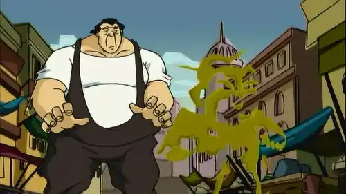 成龙历险记特鲁妈妈替特鲁去打倒了其中一个杀手
