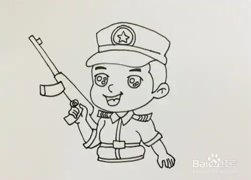 简笔画系列特种兵简笔画步骤
