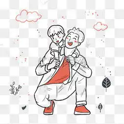 父子简笔画图片父子简笔画图片素材免费下载千库网
