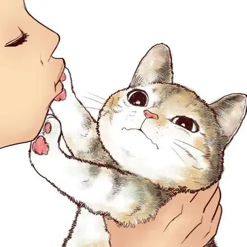手绘头像可爱猫咪插画头像
