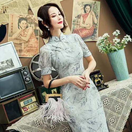 性感优雅旗袍裙,展现东方古典神韵美复古民国风情,穿出仙女风
