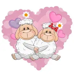 可爱的卡通动物情侣矢量素材
