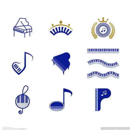 钢琴图标logo设计图
