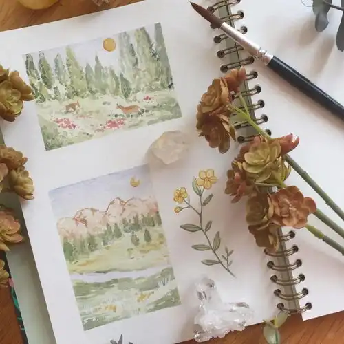 水彩插画温馨治愈的手绘小插画
