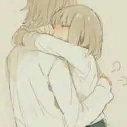 动漫头像,女生短发白色衬衫抱着男生的头像,求男生那边的头像
