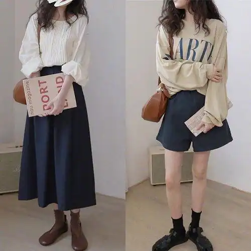 复古秋日半身裙穿搭完美展现温柔气质
