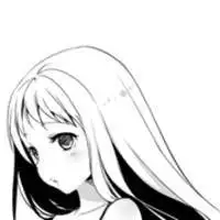 黑白手绘二次元少女头像
