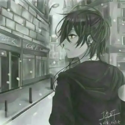 伤感的卡通男生头像,美好的爱瞬间飞逝了
