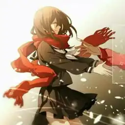 脖子上围着一个红围巾的棕色头发的二次元女生什么动漫
