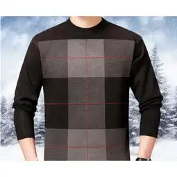 yxt冬季新款中老年加厚毛衣男舒适保暖男士针织衫男装
