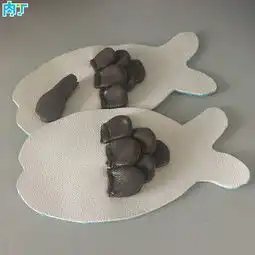 手工布艺猫和鱼情侣钥匙包
