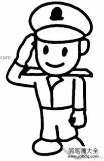 可爱的交警简笔画图片
