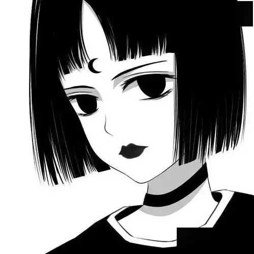 暗黑丧系男女生动漫头像
