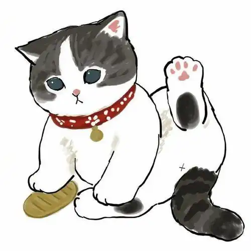 国外画师画的大吉大利系列猫猫插画太可爱了有招财猫内味
