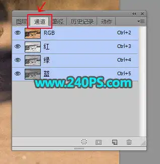 巧用ps通道工具快速抠出豹子图像
