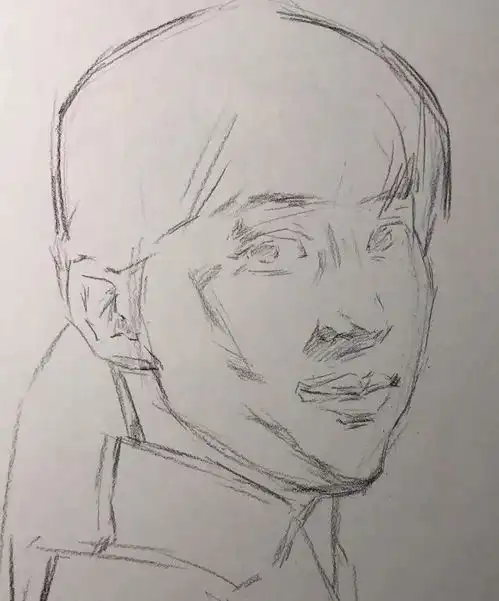 传奇绘画课堂回顾第二七四集朱传奇教你画回望动态的女青年素描头像
