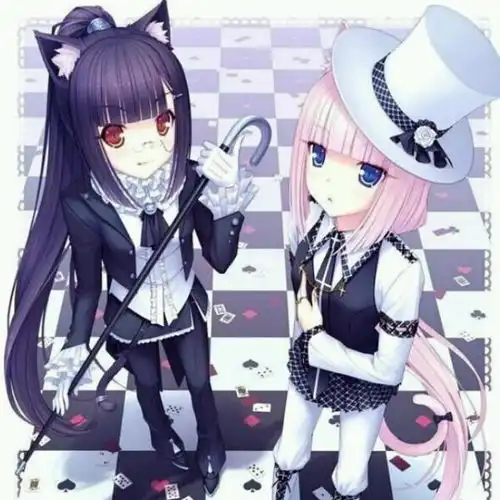 双人的漫画美少女图片
