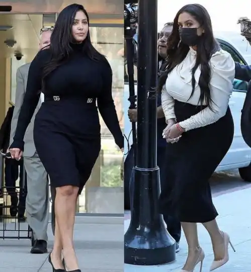 瓦妮莎携19岁女儿出庭,母亲风情万种,女儿却差点意思
