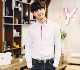 y805秋季新款情侣装长袖白色衬衫批发领子织带修身班服打底衬衣

